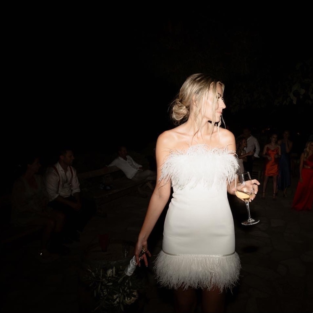 Bronx and Branco mini feather dress